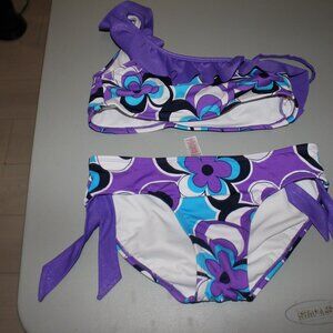 Multi Color 2 Pcs Justice Bikini Swimsuit Size 14 New